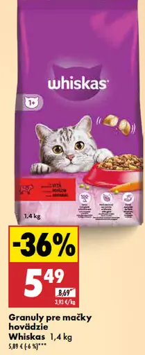 Whiskas granuly hovädzie