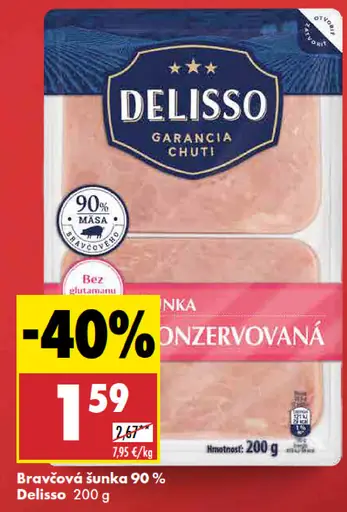 Delisso Bravčová šunka 90 %