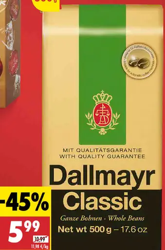 Dallmayr Classic Káva zrnková