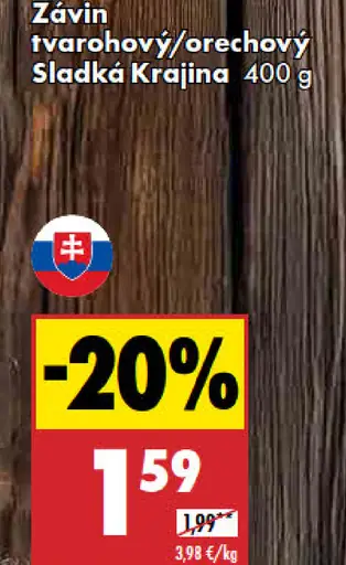 Sladká Krajina Závin tvarohový/orechový