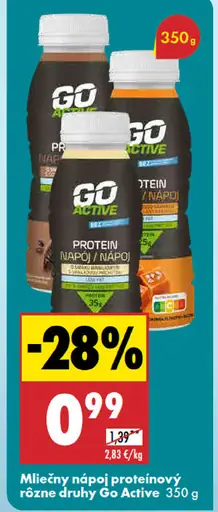 Go Active Mliečny nápoj proteínový rôzne druhy