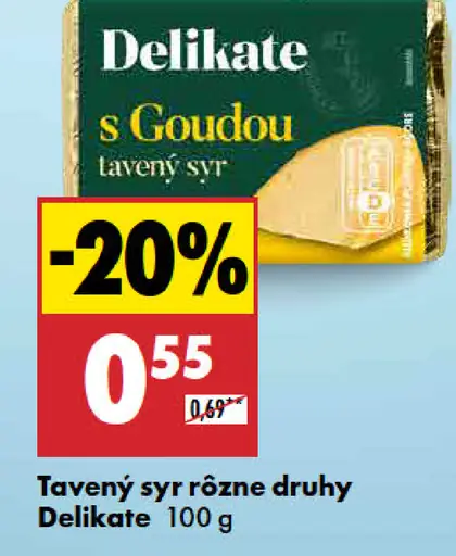 Delikate Tavený syr rôzne druhy