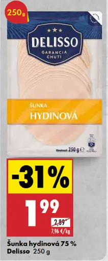 Delisso Šunka hydinová 75 %