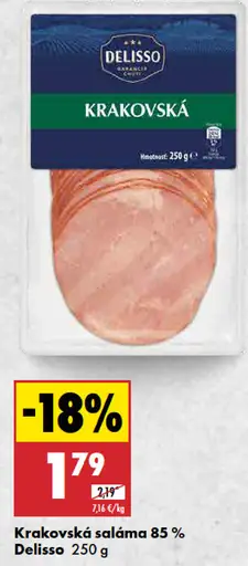 Delisso Krakowská saláma 85%