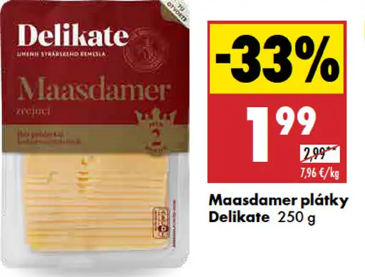 Delikate Maasdam plátky