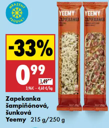 Yeemy Zapekanka šampiňónová - Zapekanka šunková