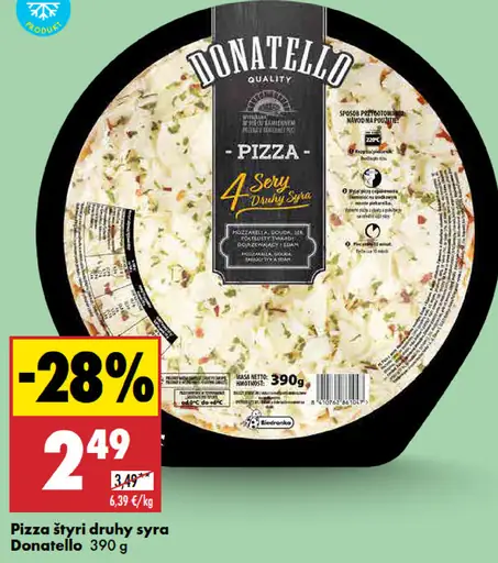Donatello Pizza štyri druhy syra