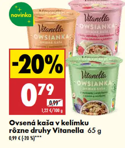 Vitanella Ovsená kaša v kelímku