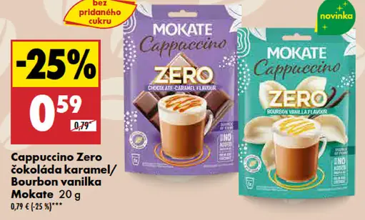 Mokate Cappuccino Zero čokoláda karamel/Bourbon vanilka