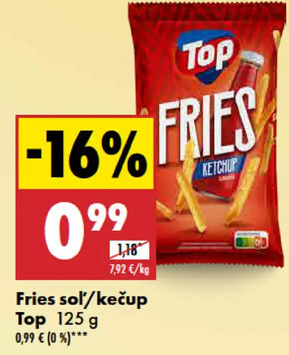 Top Fries sol/ketchup