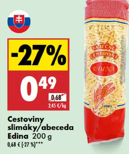 Edina Cestoviny slimáky/abeceda