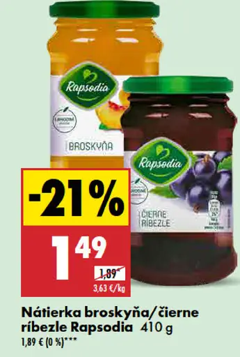 Rapsodia Nátierka broskyňa/čierne ríbezle
