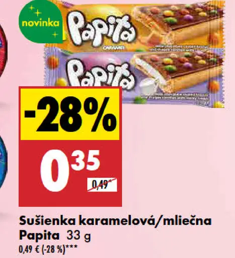 Papita Sušienka karamelová/mliečna