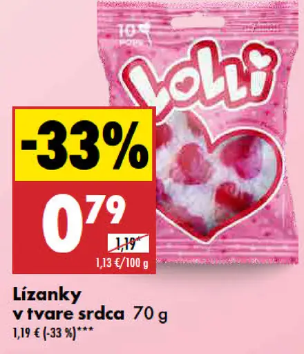 Lolli Lízanky v tvare srdca