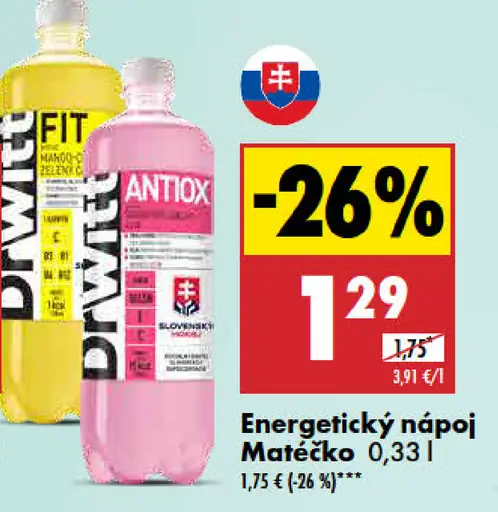 Energetický nápoj Matéčko Limeña