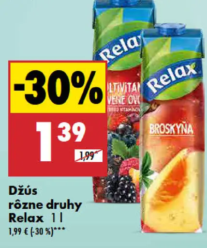 Džús rôzne druhy Relax