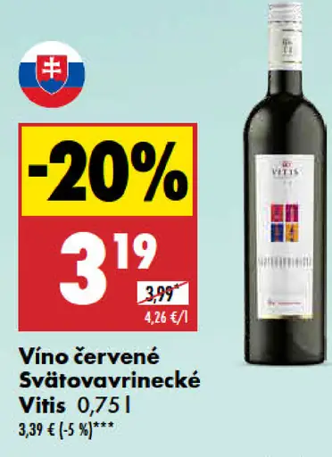 Vino červené Svätovavrinecké Vitis