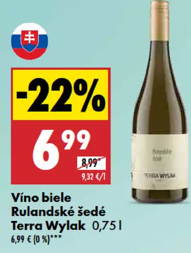 Vino biele Rulandské šedé Terra Wylak