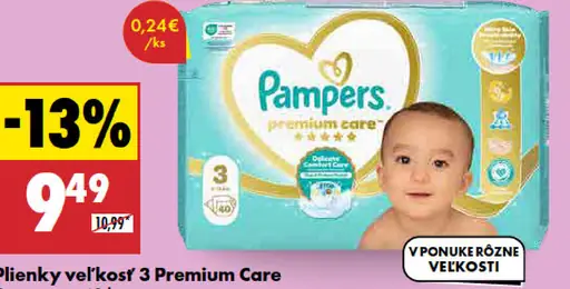 Pampers Plienky veľkosť 3 Premium Care