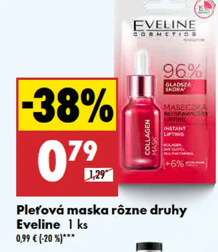 Pleťová maska rôzne druhy Eveline