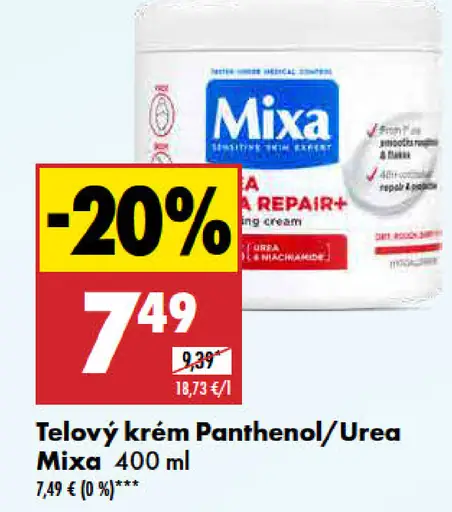 Mixa Telový krém Panthenol/Urea