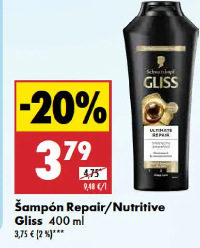 Šampón Repair Nutritive Gliss