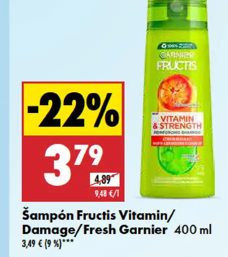 Garnier Šampón Fructis Vitamin/Damage/Fresh