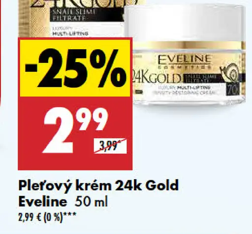 Eveline Pleťový krém 24k Gold
