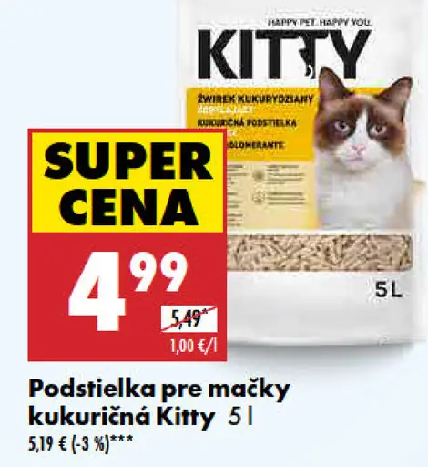 Kitty Podstielka pre mačky kukuričná