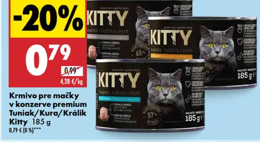 Kitty Krmivo pre mačky v konzerve premium Tuniak/Kura/Králik