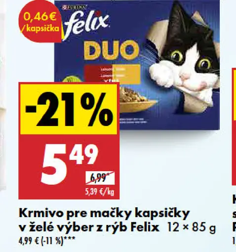Felix Krmivo pre mačky kapsičky v želé výber z rýb