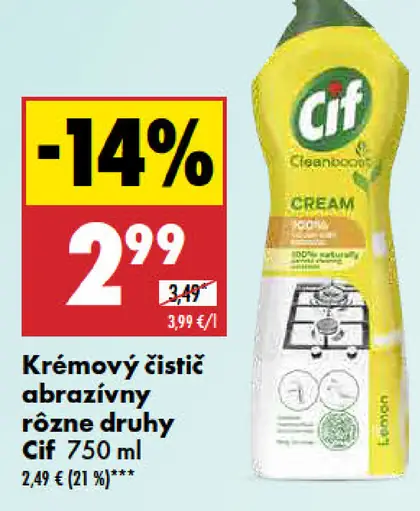 Cif Krémový čistič abrazívny