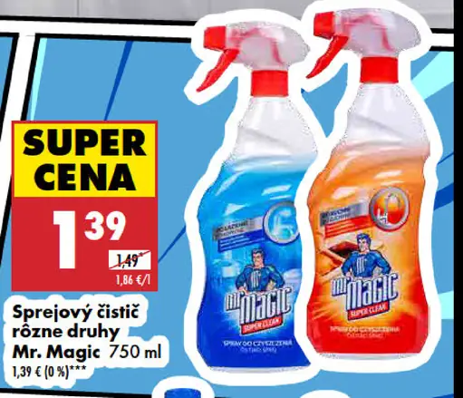 Mr. Magic Sprejový čistiť rôzne druhy