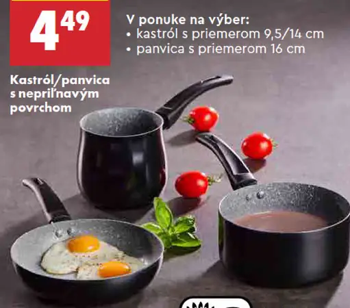 Smukee Kastról/panvica s nepriľnavým povrchom