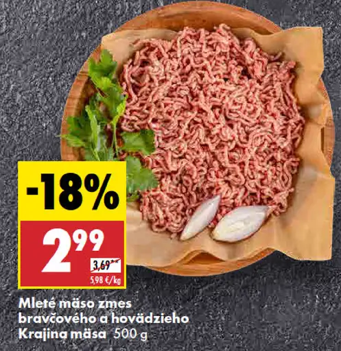 Mleté mäso zmes bravčového a hovädzieho