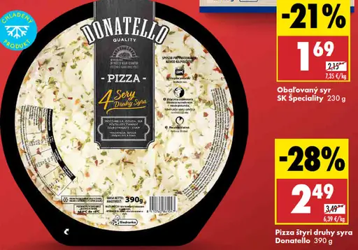 Donatello Pizza štyri druhy syra