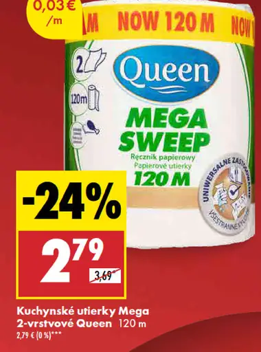 Queen Kuchynské utierky 2-vrstvové Mega