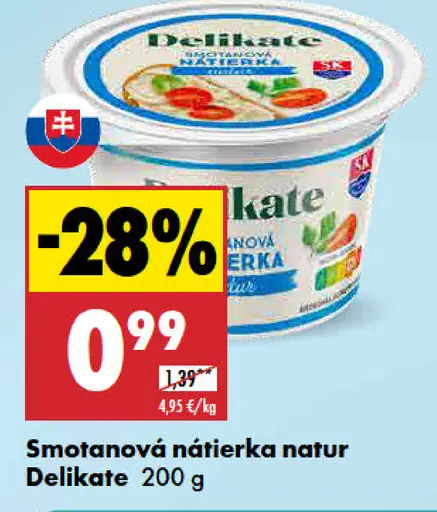 Delikate Smotanová nátierka natur