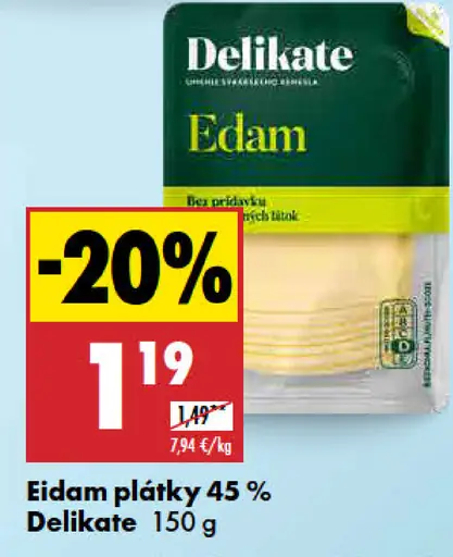 Delikate Eidam plátky 45%
