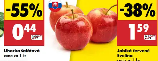 Červené jablká Evelina