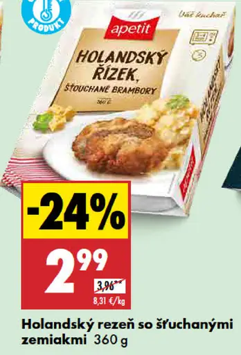 Apetit Holandský rezeň so šťouchanými zemiakmi