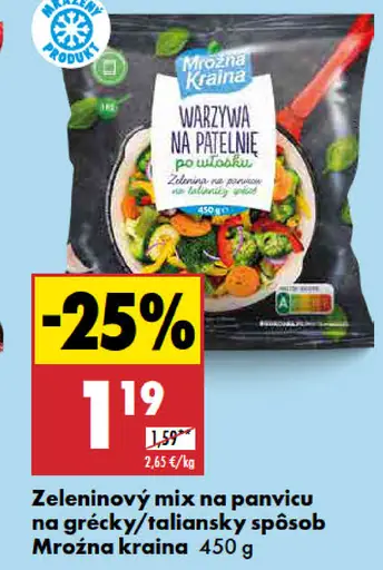 Mroźna Kraina Zeleninový mix na panvicu na grécky/taliansky spôsob