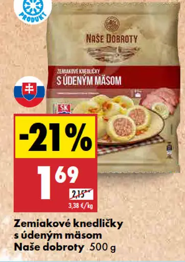 Naše Dobroty Zemiakové knedlíky s údeným mäšom