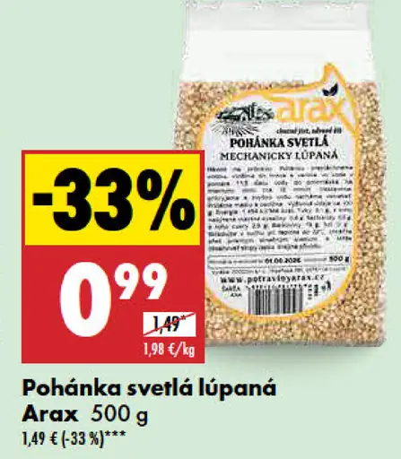 Arax Pohánka svetlá lúpaná