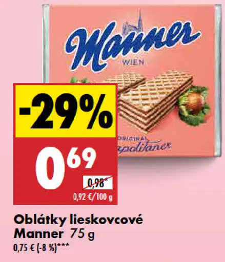 Manner Oblátky lieskovo-orieškové