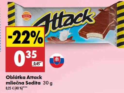 Sedita Oblátka Attack mliečna