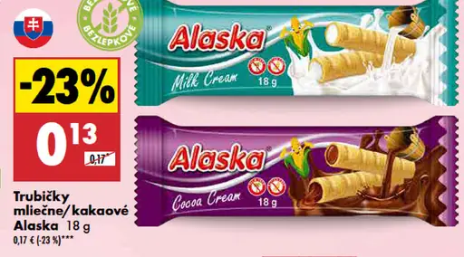 Alaska Trubičky mliečne/kakaové