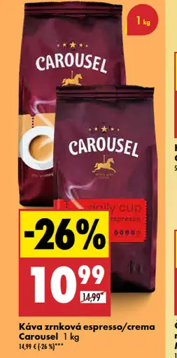 Káva zrnková espresso/crema Carousel