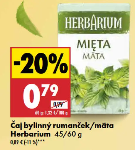 Herbarium Čaj bylinný rumanček/mäta