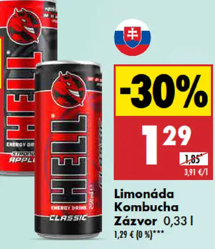 Hell Energetický nápoj classic/jablko plechovka